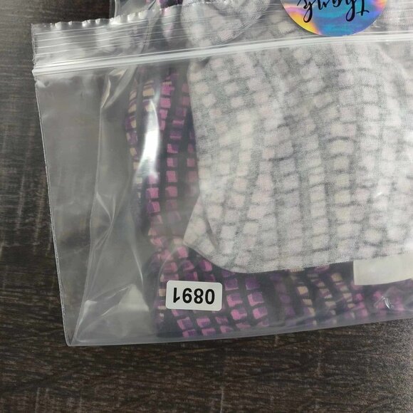 Halogen Women's S Purple Vibrant Y2K Babydoll Abstract Geometric Stretchy Blouse - Picture 11 of 11